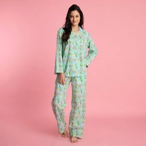 {Mahogany} Cotton Print Pajama Set Leia Sz Small